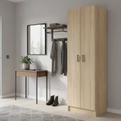 Armario auxiliar Use 2 puertas con 5 estantes natural 180x59x37 cm