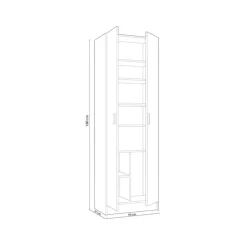 Armario auxiliar Use 2 puertas con estante 180x59x37 cm