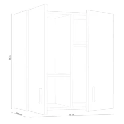 Armario auxiliar Use diseño alto con 2 puertas blanco 60x59x26,5 cm