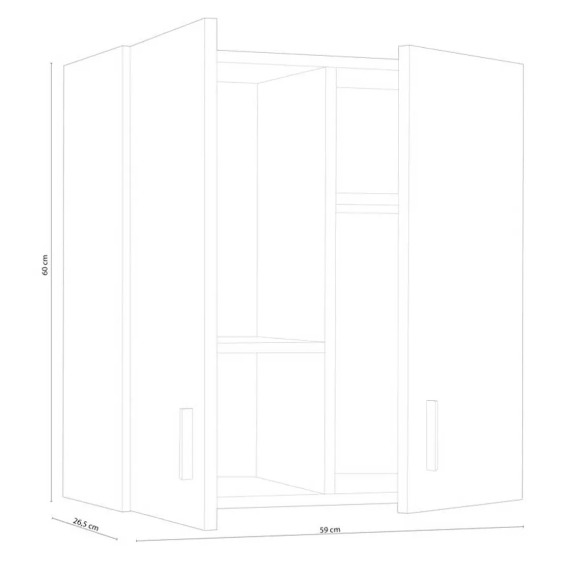 Armario auxiliar Use diseño alto con 2 puertas blanco 60x59x26,5 cm