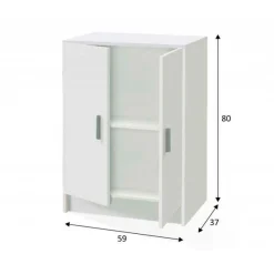 Armario auxiliar Use diseño bajo con 2 puertas blanco 80x59x37 cm