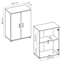 Armario bajo Fit 2 puertas 2 estantes blanco 83,8x60,9x35 cm