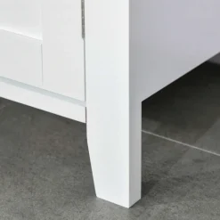 Armario bajo para baño Kleankin 2 puertas + estante ajustable blanco 60x60x30 cm