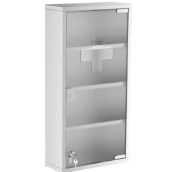 Armario botiquín Homcom 4 niveles acero inox 60x30x12 cm
