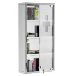 Armario botiquín Homcom 4 niveles acero inox 60x30x12 cm