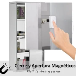 Armario botiquín Homcom 4 niveles acero inox 60x30x12 cm