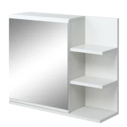 Armario colgante Kleankin con espejo+3 estantes blanco 50x60x18 cm