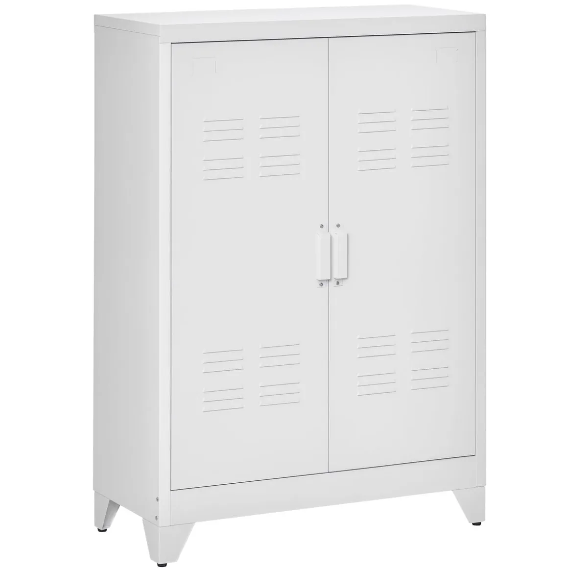 Armario Corvino Homcom 2 puertas metálico blanco 110x75x33 cm