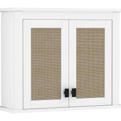 Armario de baño Brisa Homcom 2 puertas blanco/natural 49,4x60x19,5 cm