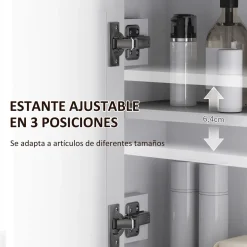 Armario de baño Brisa Homcom 2 puertas blanco/natural 49,4x60x19,5 cm