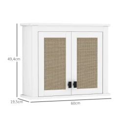Armario de baño Brisa Homcom 2 puertas blanco/natural 49,4x60x19,5 cm