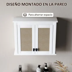 Armario de baño Brisa Homcom 2 puertas blanco/natural 49,4x60x19,5 cm