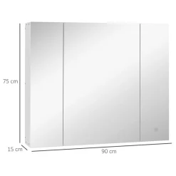 Armario de baño Chakra Kleankin con luz LED blanco 75x90x15 cm