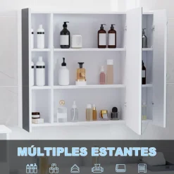 Armario de baño Chakra Kleankin con luz LED blanco 75x90x15 cm