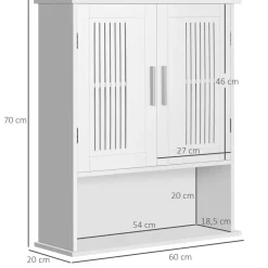 Armario de baño Clara Kleankin 2 puertas con estante blanco 70x60x20 cm