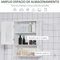 Armario de baño Clara Kleankin 2 puertas con estante blanco 70x60x20 cm