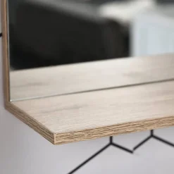 Armario de baño colgante Homcom con espejo natural/gris 49,2x57x14,2 cm