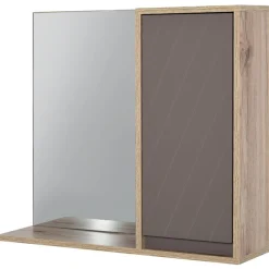 Armario de baño colgante Homcom con espejo natural/gris 49,2x57x14,2 cm