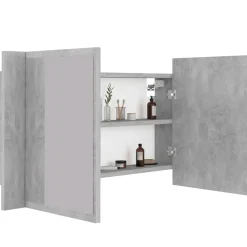 Armario de baño con espejo Rieti con luz LED 45x80x12 cm