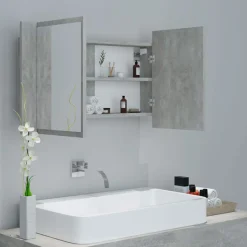Armario de baño con espejo Rieti con luz LED 45x80x12 cm