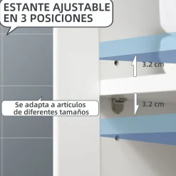Armario de baño Nexo Kleankin 2 puertas con cajón blanco 80x60x30 cm
