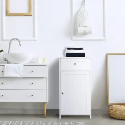 Armario de baño Ocean Kleankin 1 cajon + 1 puerta blanco 77x43x34 cm