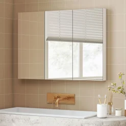 Armario de baño Rieti Homcom 3 puertas blanco 65x91,5x11,5 cm