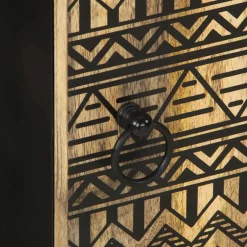 Armario de pared Delta con puerta negro/natural 48x38x33,5 cm