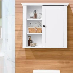 Armario de pared multifuncional blanco 50,5x14,5x53 cm