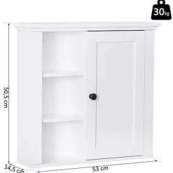 Armario de pared multifuncional blanco 50,5x14,5x53 cm