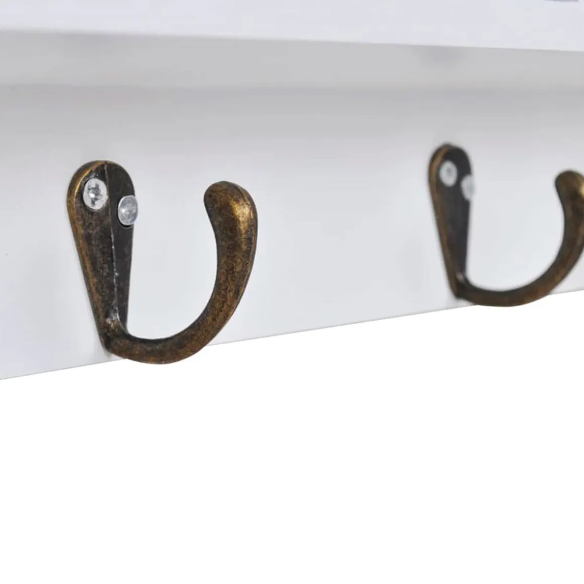 Armario de pared tipo recibidor 2 puertas 1 estante 3 ganchos blanco 20x40x8,5 cm