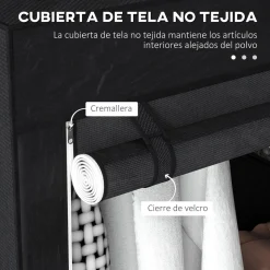 Armario de tela Nexo Homcom 6 estantes + 1 barra 162,5x103x43 cm