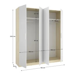 Armario Emax 4 puertas abatibles 203,5x182,1x51,4 cm