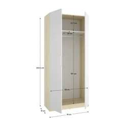 Armario Emax 2 puertas batientes con barra 203,5x91x51,4 cm