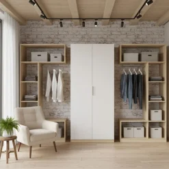 Armario Emax 2 puertas batientes con barra 203,5x91x51,4 cm