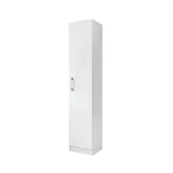 Armario escobero Terra 1 puerta + 3 estantes blanco 170x35x31,8 cm