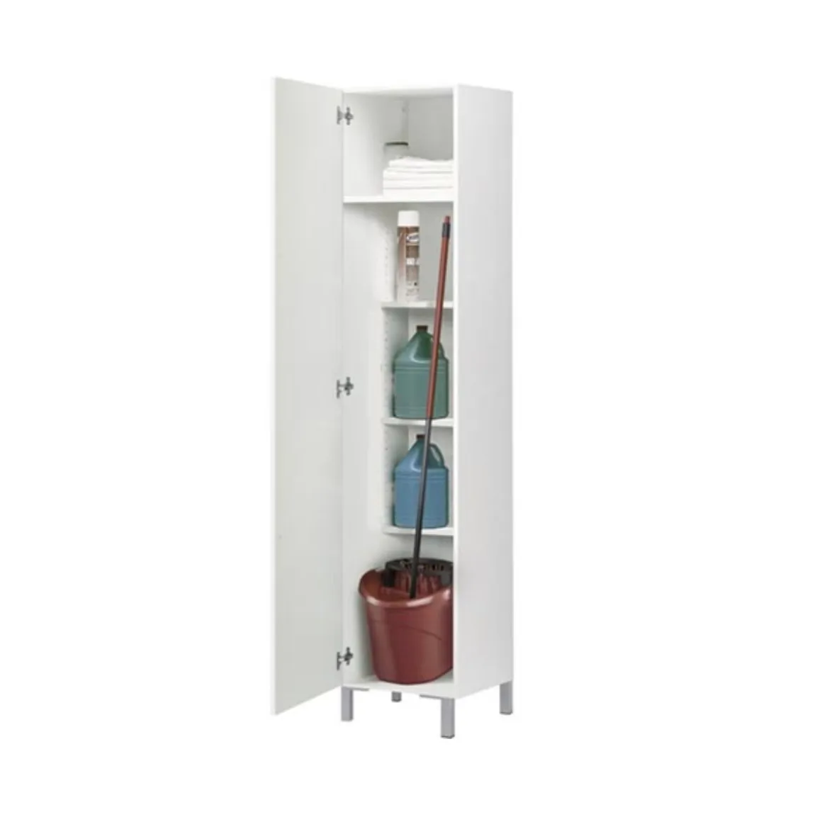Armario escobero Zone 1 puerta + 4 estantes blanco 188x41,4x34,5 cm