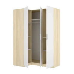 Armario esquinero Emax 3 puertas 203,5x142,4x95 cm