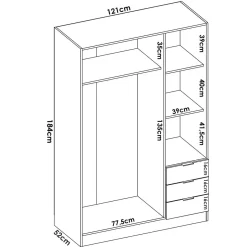 Armario esquinero Essen 2 módulos 4 puertas natural 184x214x91 cm