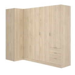 Armario esquinero Essen 2 módulos 4 puertas natural 184x214x91 cm
