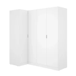 Armario esquinero Essen 4 puertas batientes blanco 184x173,5x90,5 cm