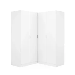 Armario esquinero Essen 4 puertas batientes blanco 184x133x131 cm