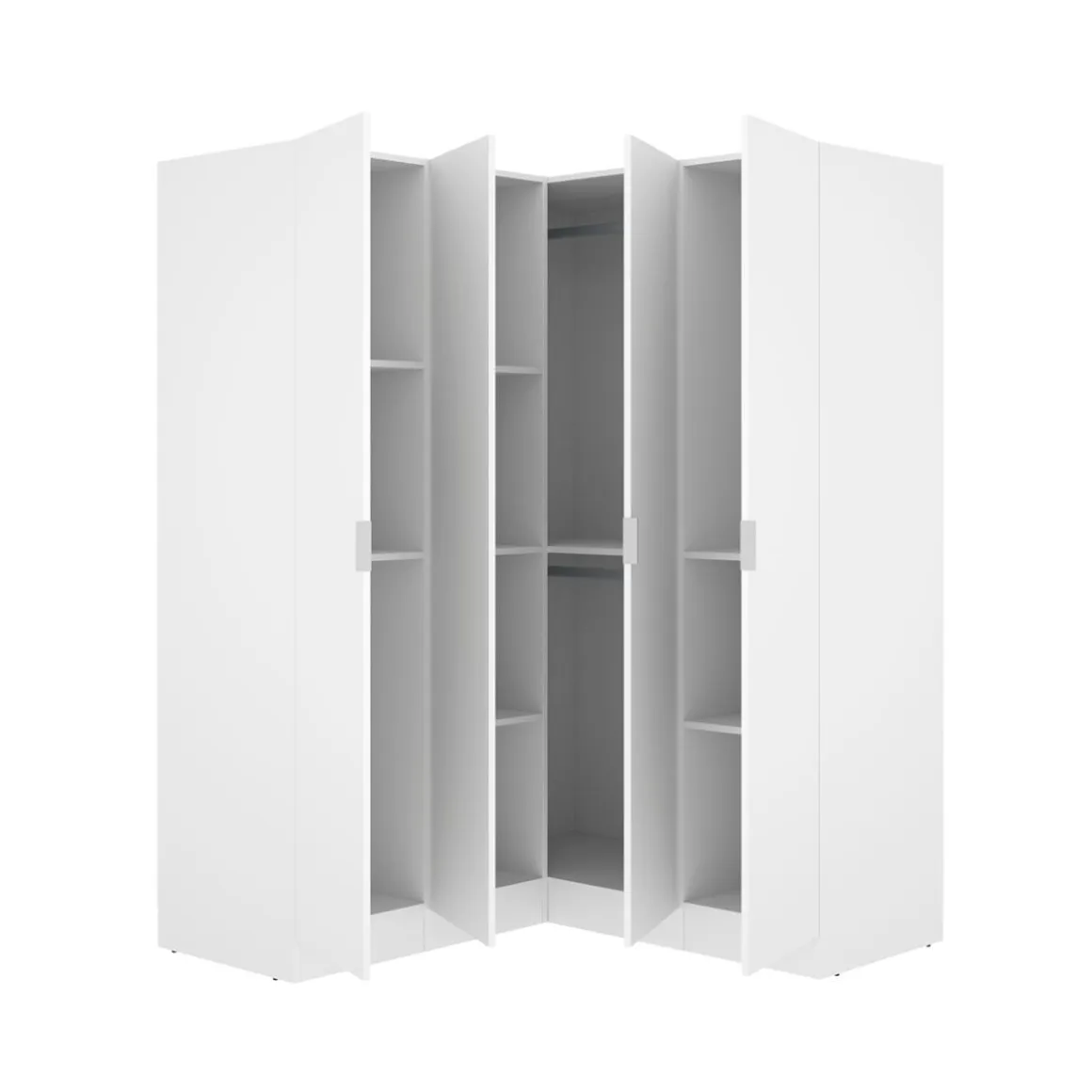 Armario esquinero Essen 4 puertas batientes blanco 184x133x131 cm