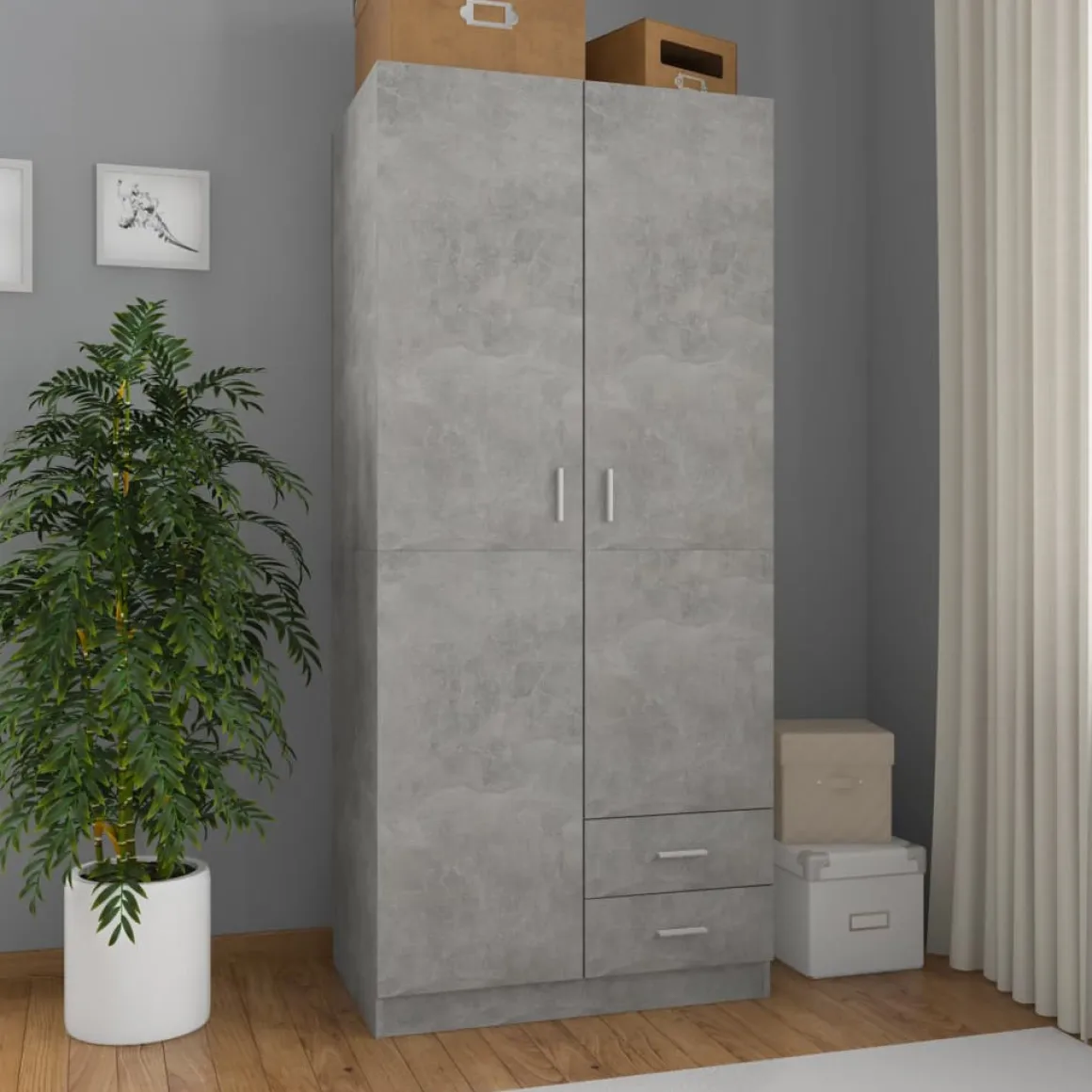 Armario Kei 2 puertas + 2 cajones 180x80x52 cm