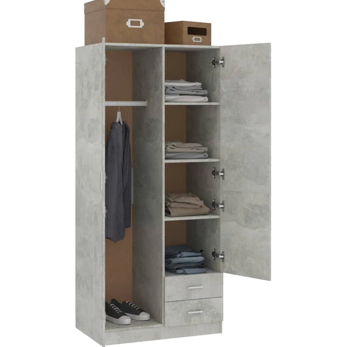 Armario Kei 2 puertas + 2 cajones 180x80x52 cm