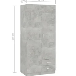 Armario Kei 2 puertas + 2 cajones 180x80x52 cm