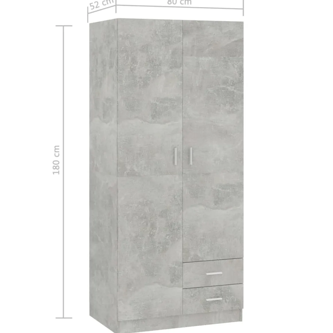 Armario Kei 2 puertas + 2 cajones 180x80x52 cm