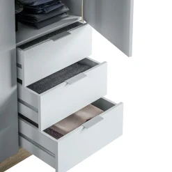 Armario LC 3 puertas + 3 cajones 180x121x52 cm