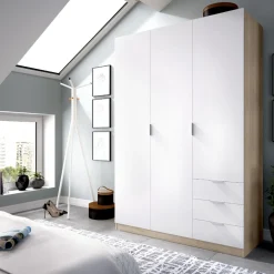Armario LC 3 puertas + 3 cajones 180x121x52 cm