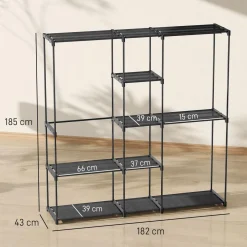 Armario Liora Homcom 8 estantes 185x43x182 cm